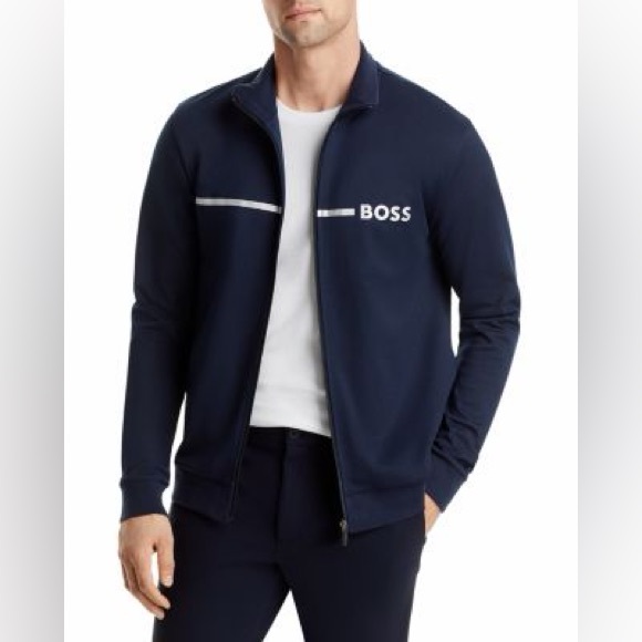 Boss Other - BOSS Men's Dark Blue Zip-Up track jacket